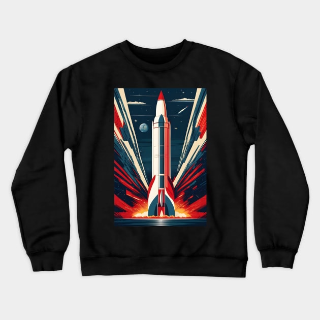 Vintage Soviet rocket launch Crewneck Sweatshirt by Spaceboyishere